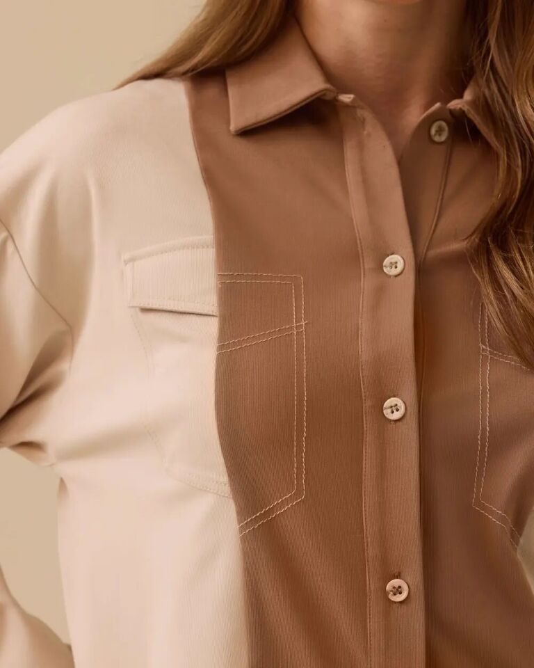 1007 GÜNLÜK GÖMLEK ÖNÜ DÜĞMELİ KOLU MANŞETLİ CEP GÖRÜNÜMLÜ ALT KISMI LASTİK DETAYLI GÜNLÜK GÖMLEK #03-25#