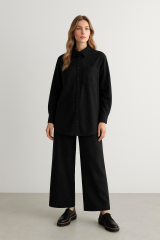 56059 ÖNDEN ÇITÇIT DÜĞMELİ ÇİFT CEPLİ PANTOLONUN BELİ LASTİKLİ SÜET TAKIM #10-25#