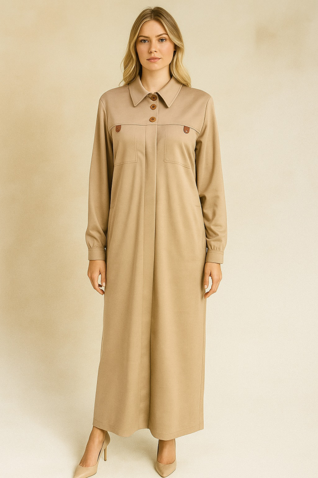 65005 ÖNDEN DÜĞMELİ CEPLİ KAP #10-25#