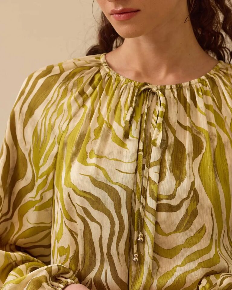 1029 SIFIR YAKA YAKASI VE KOLLARI İP BAĞLAMA DETAYLI ETEĞİNİN UCU KAT DETAYLI DESENLİ ŞIK ELBİSE #03-25#