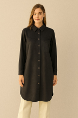 61004 ÖNDEN DÜĞMELİ SÜET GÖMLEK CEKET #10-25#