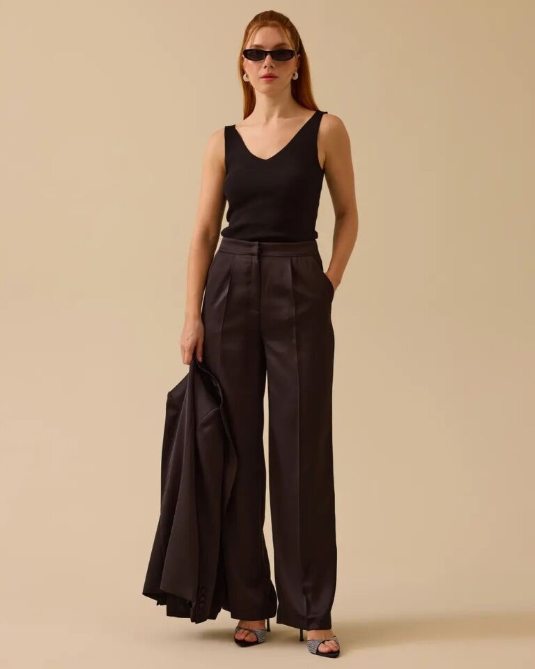 10022 BELİ GİZLİ DÜĞMELİ CEPLİ ÖNÜ FERMUARLI PANTOLON #03-25#