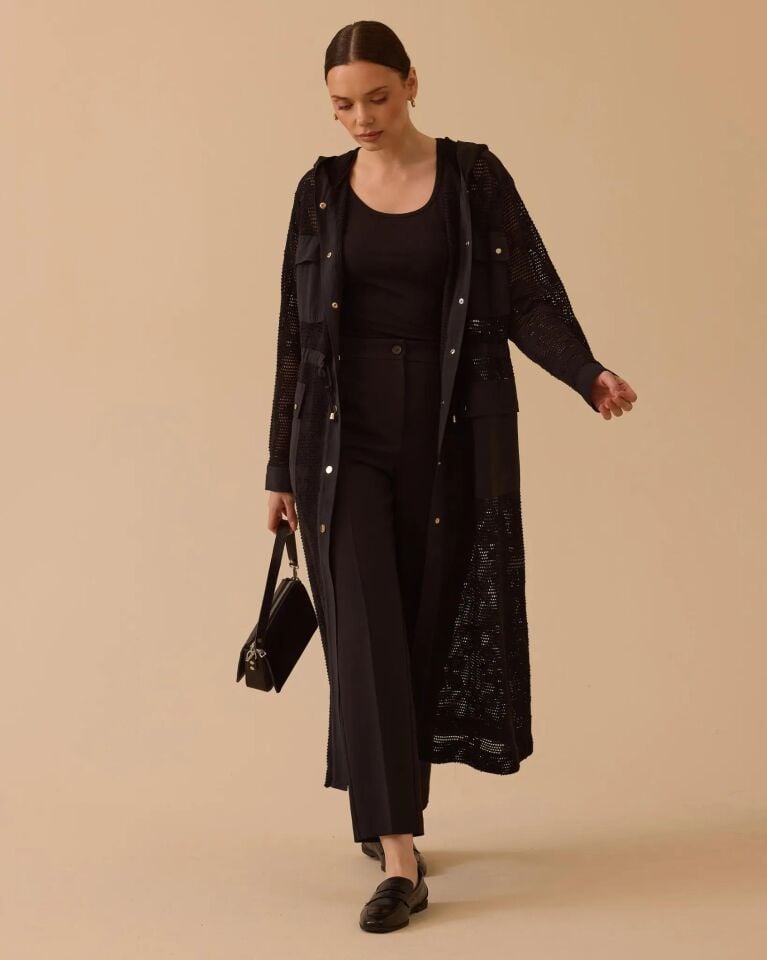 1002 ÇİÇEK DESENLİ TRANSPARAN KAPİŞONLU KAP #26#