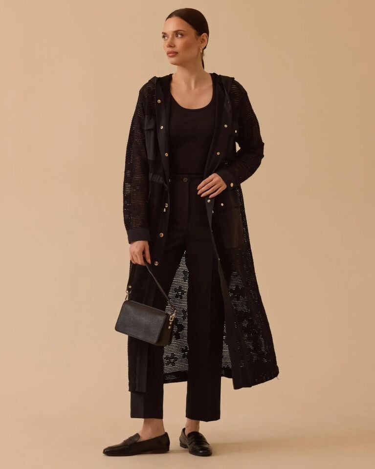 1002 ÇİÇEK DESENLİ TRANSPARAN KAPİŞONLU KAP #26#