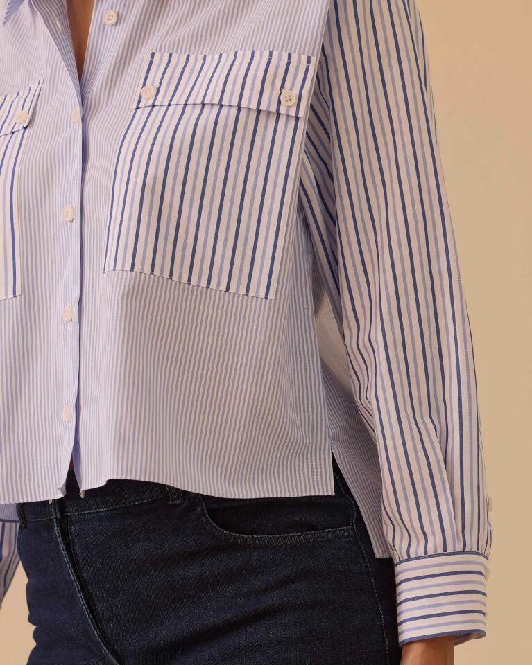 10023 ÇİZGİLİ KOTON GÖMLEK #26#