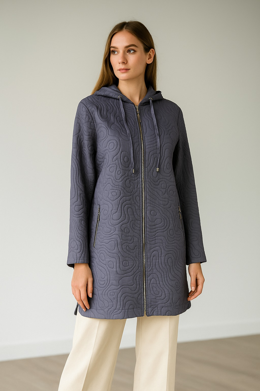 54010 KAPİŞONLU ÖNDEN FERMUARLI KISA CEKET #10-25#