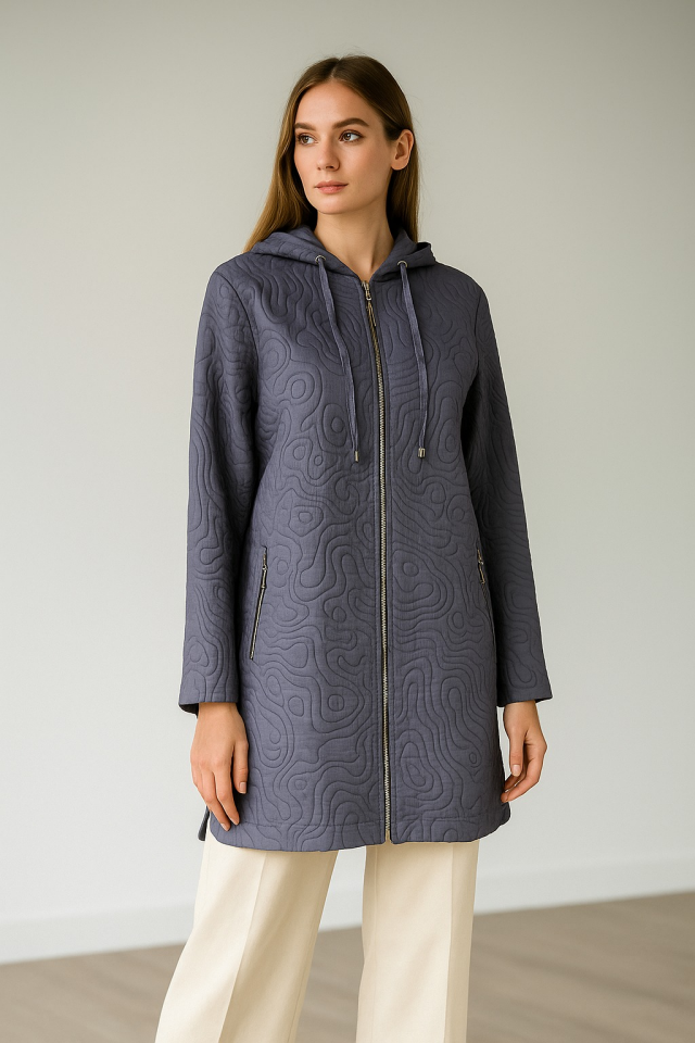 54010 KAPİŞONLU ÖNDEN FERMUARLI KISA CEKET #10-25#