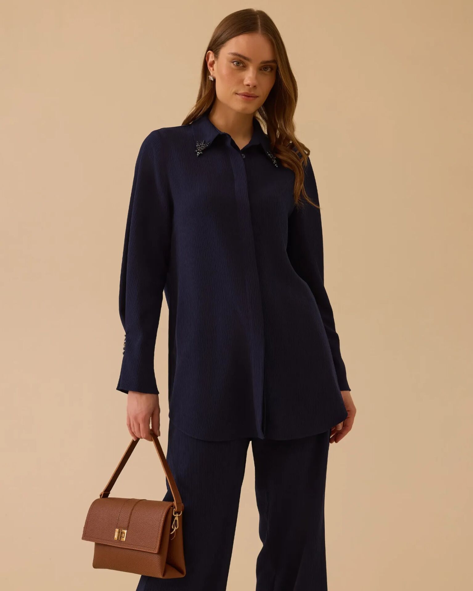 1008 TAŞ DETAYLI GÖMLEK  #26#