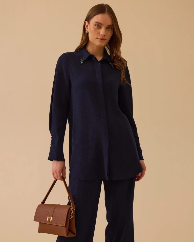 1008 TAŞ DETAYLI GÖMLEK  #26#