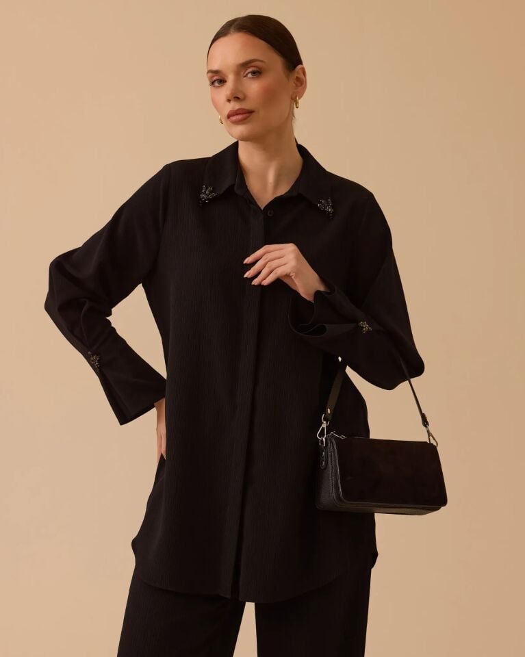 1008 TAŞ DETAYLI GÖMLEK  #26#