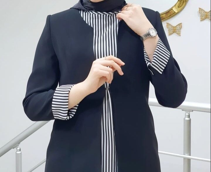 2653  KATLANABLLİR KOLLU SIFIR YAKA İÇ BLUZ ZEBRA DESENLİ SIFIR KOL 3 LÜ CEKETLİ TAKIM KAPRİ KOL QYS 2653 3 LÜ TAKIM #23-043