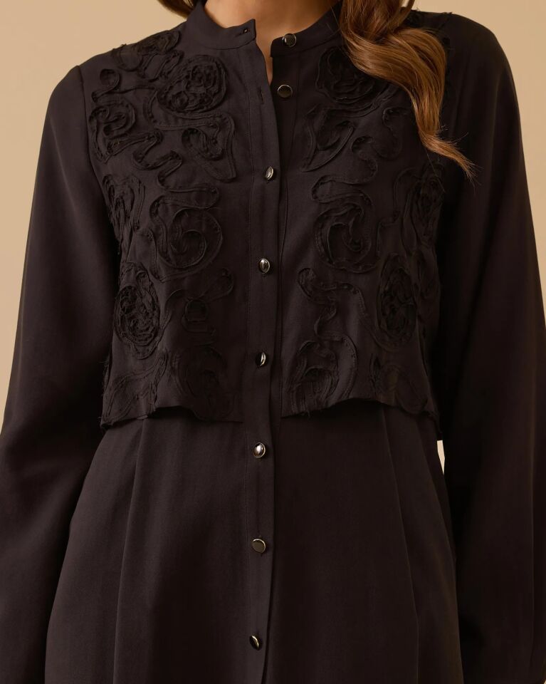 1009 KATMANLI NAKIŞ DETAYLI ELBİSE #26#