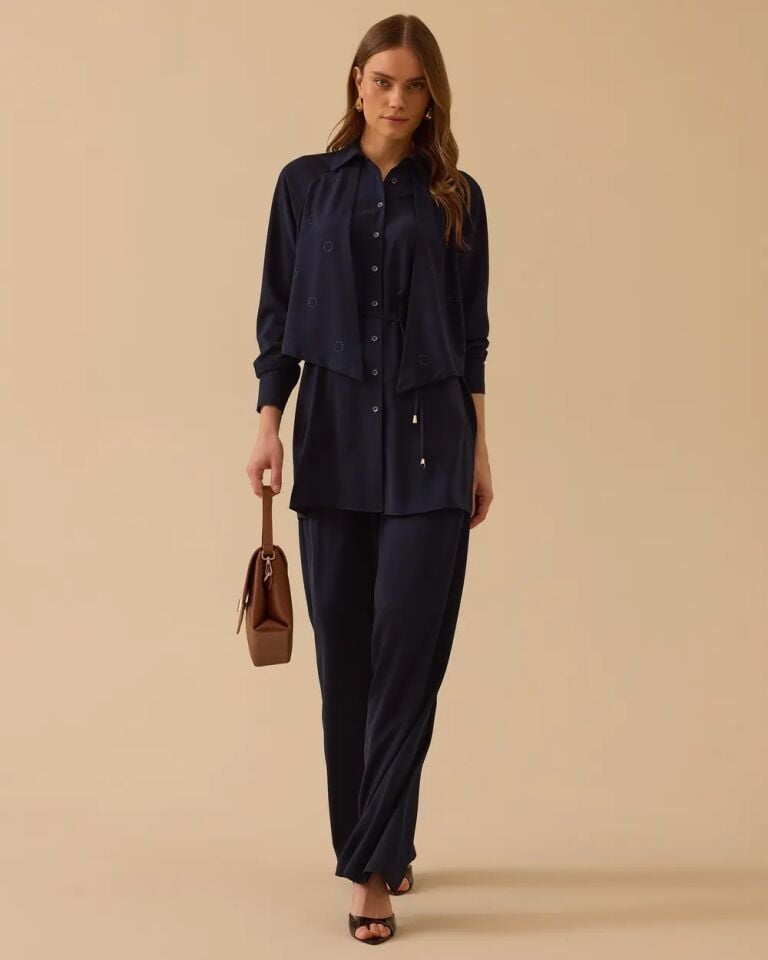 1011 KATMANLI BAĞLAMALI DETAYLI TUNİK #26#