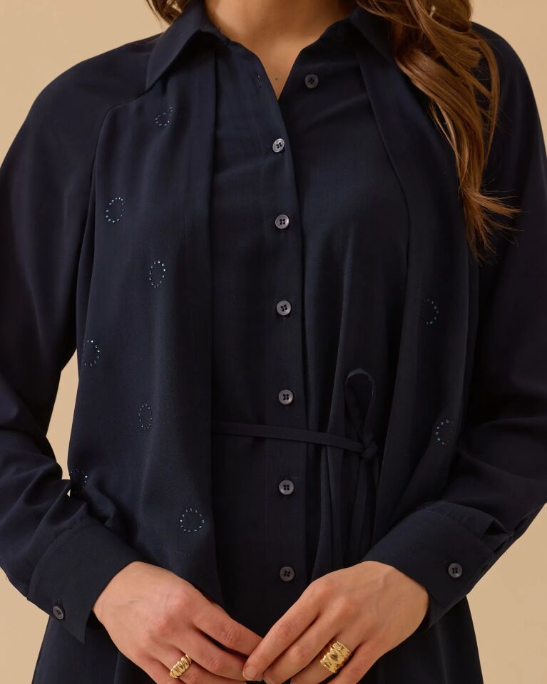 1011 KATMANLI BAĞLAMALI DETAYLI TUNİK #26#