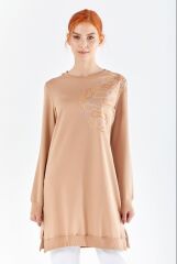 6053 İPEKSİ GÖĞÜS KISMI OMUZA KADAR NAKIŞLI SWEAT QYS SWEAT 6053 #23-05#