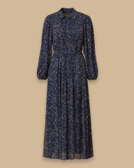 1002 KOL UCU LASTİKLİ BOYDAN DÜĞMELİ GÖMLEK YAKA GÜNLÜK ELBİSE  10002521311002 #10-25#