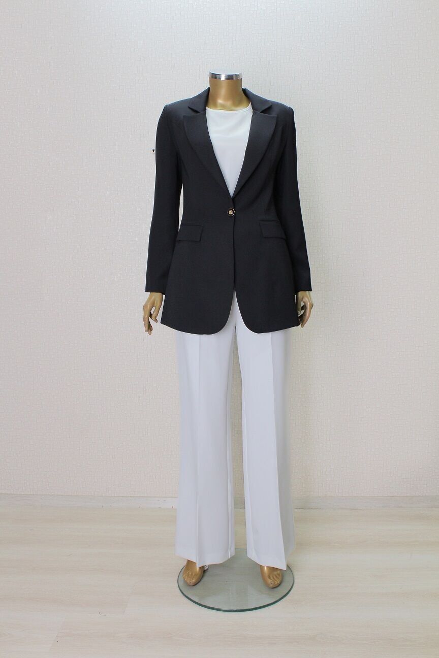 1154 TEK DÜĞMELİ KLASİK BLAZER CEKET QYS CEKET 1154 #23-06# 38 - SİYAH