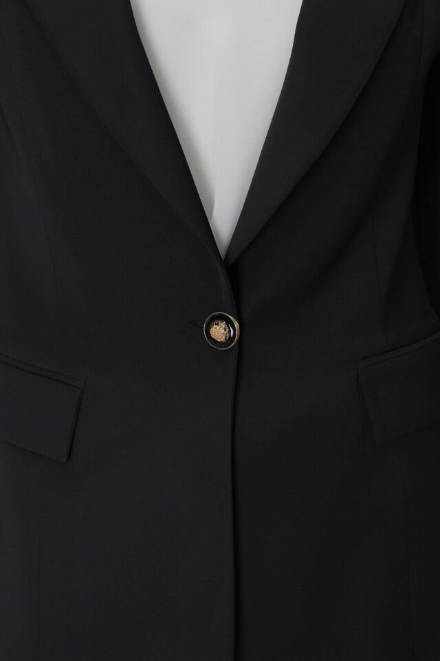 1154 TEK DÜĞMELİ KLASİK BLAZER CEKET QYS CEKET 1154 #23-06# 38 - SİYAH