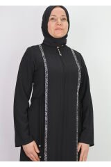 4447 ABİYE ELBİSE ÖNÜ VE ARKASI BOYDAN PUL İŞLEMELİ OMUZDAN BİLEĞE KADAR ÖTREN PUL İŞLEMELİ A KESİM TASARIM ABİYE ELBİSE #24-010