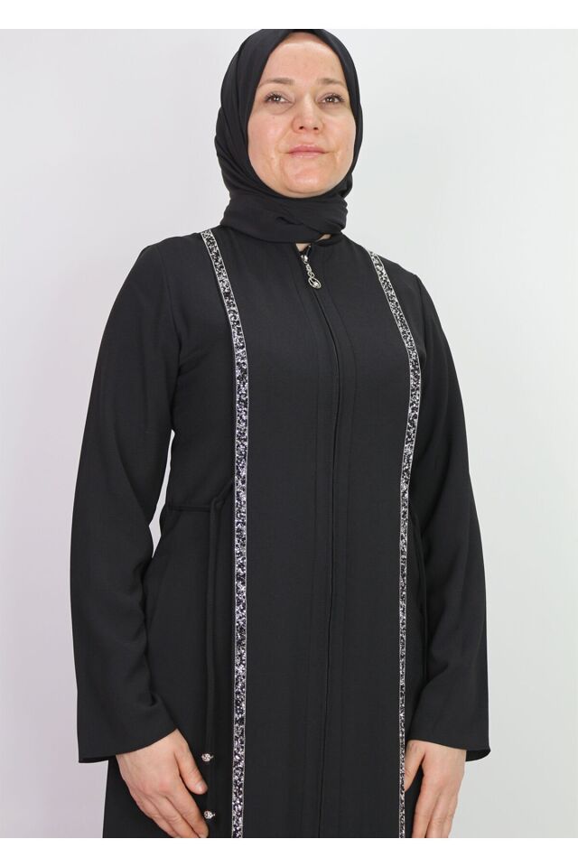 4447 ABİYE ELBİSE ÖNÜ VE ARKASI BOYDAN PUL İŞLEMELİ OMUZDAN BİLEĞE KADAR ÖTREN PUL İŞLEMELİ A KESİM TASARIM ABİYE ELBİSE #24-010