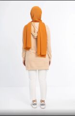 6033 FERMUARLI KAPÜŞONLU YANDAN TAŞ VE FERMUAR DETAYLI İKİ İPLİK SWEAT QYS SWEAT 6033 #23-05#